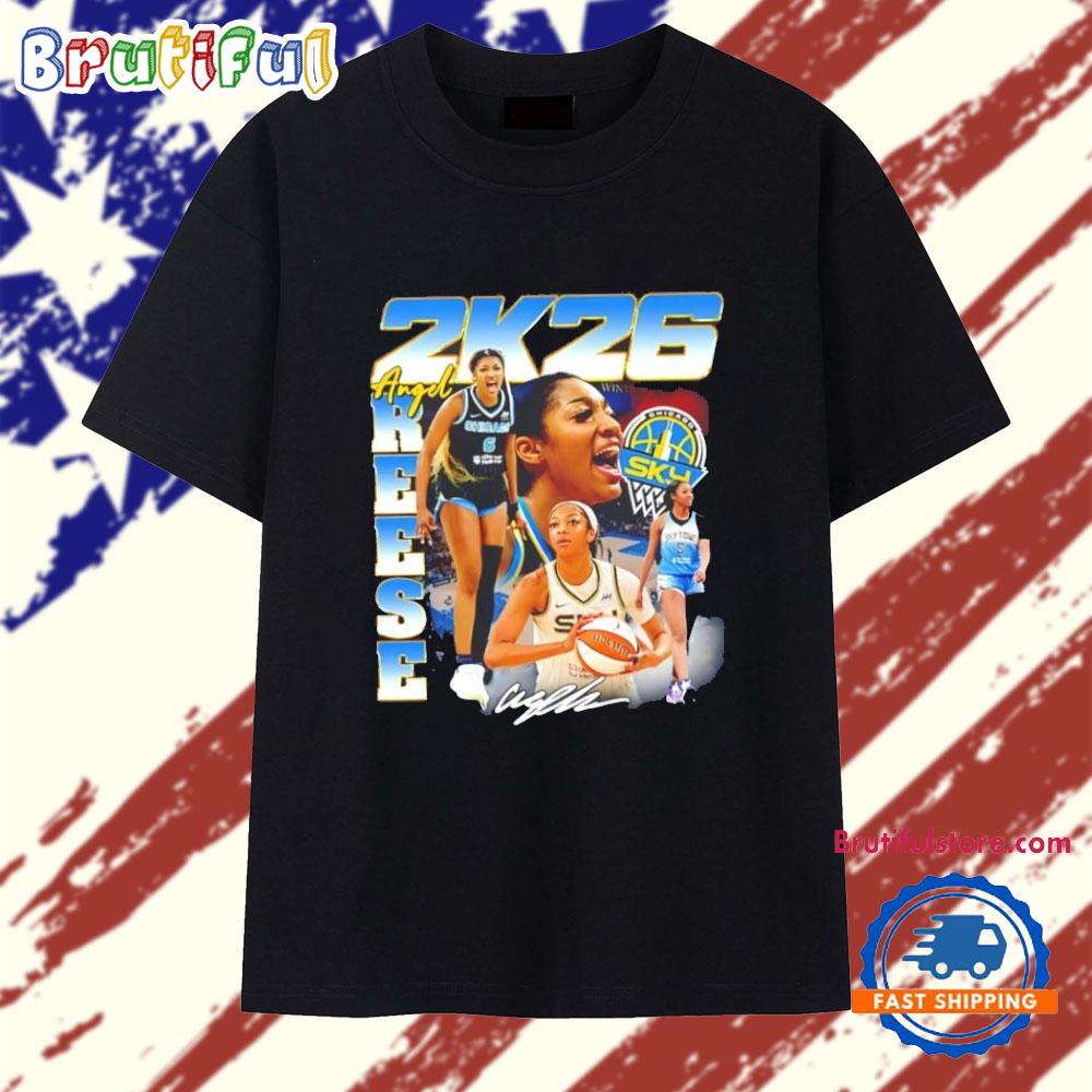 Chicago Sky Angel Reese 2k26 Graphic Signature T Shirt