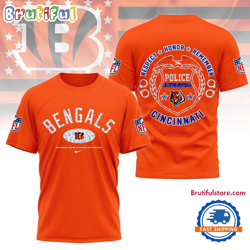 Cincinnati Bengals National Thank a Police Officer Day Unisex 3D Shirt