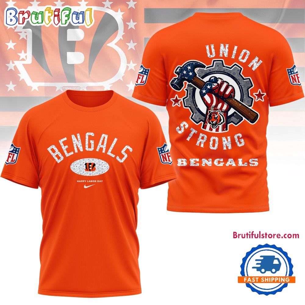 Cincinnati Bengals Union Strong Labor Day All Over Print Shirt