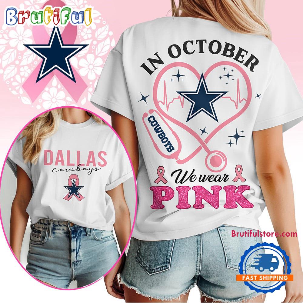 Dallas Cowboys In October We Wear Pink Vintage T Shirt