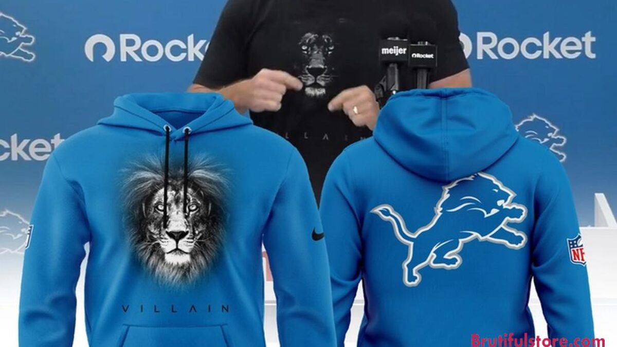Dan Campbell Detroit Lions Villain 2025 Blue Hoodie