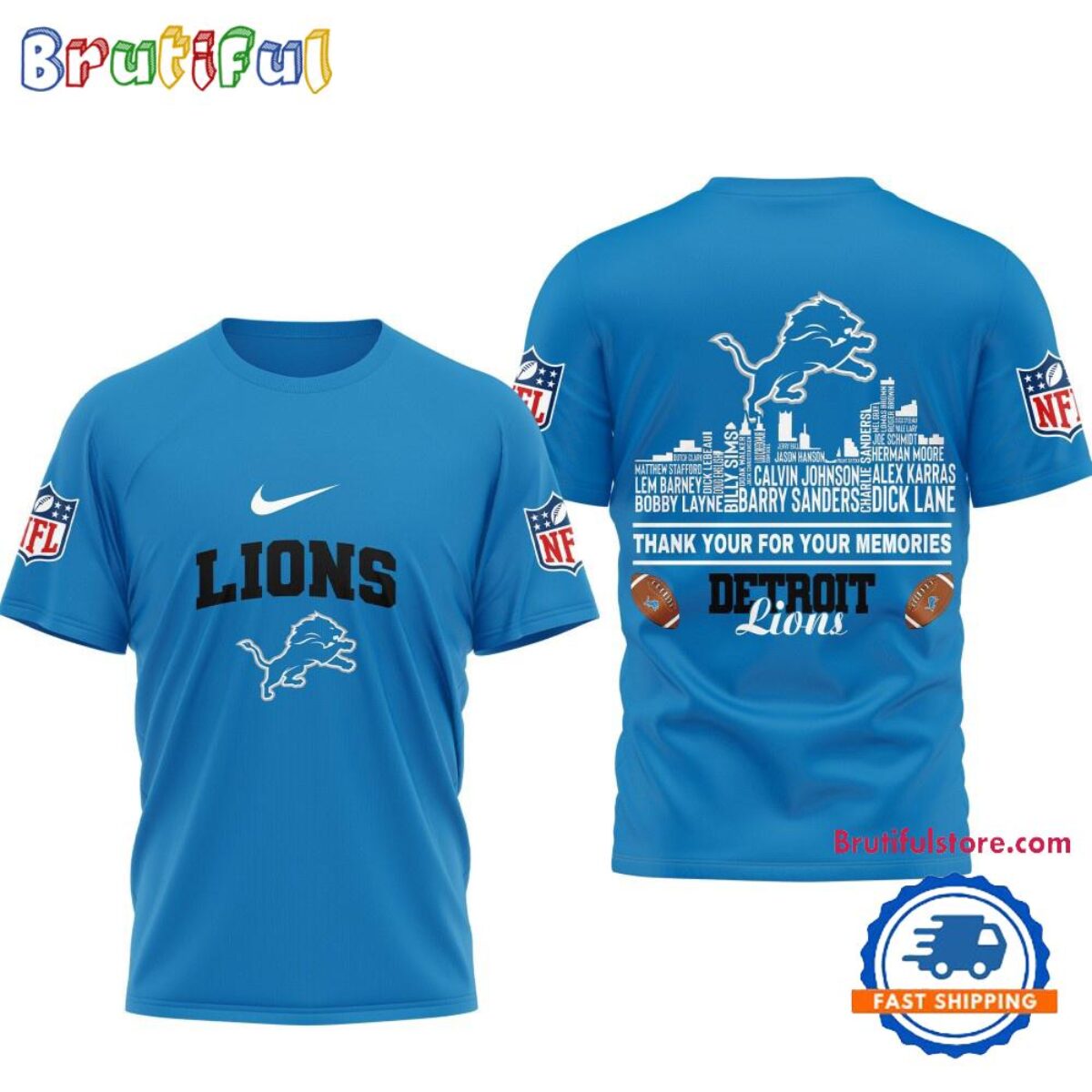 ミュージシャン HYSFORM FOOTBALL L / S GAME SHIRTS detroit-lions-football-legends