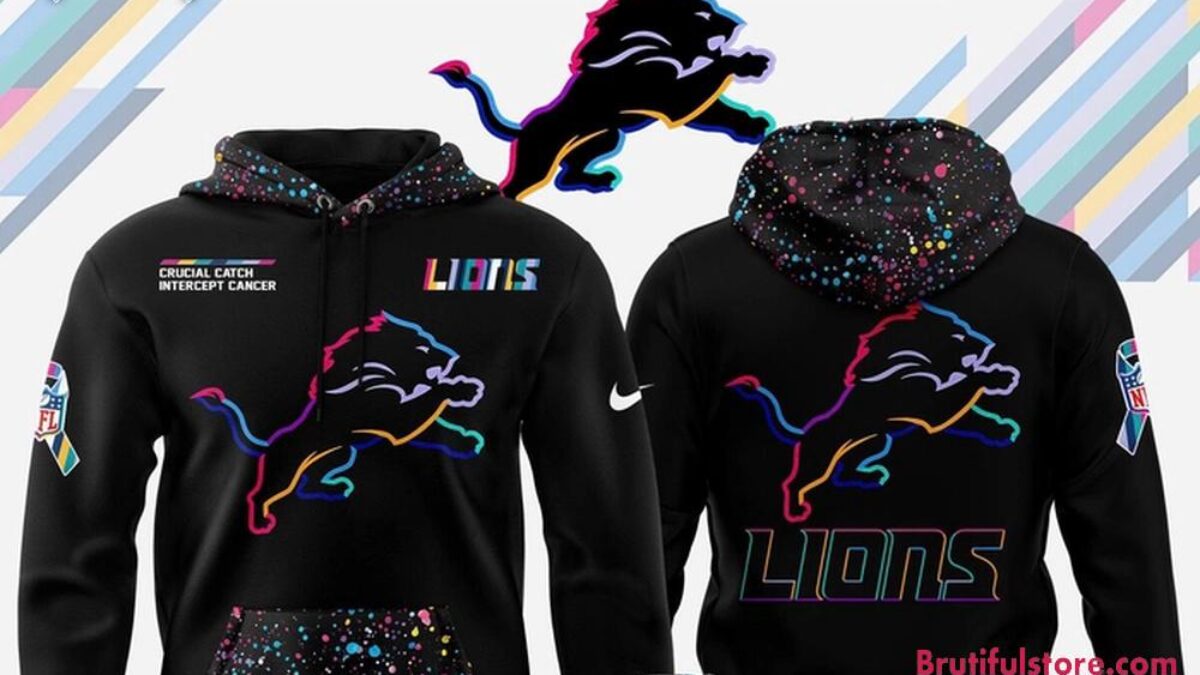 Detroit Lions NFL Crucial Catch 2025 Black Hoodie