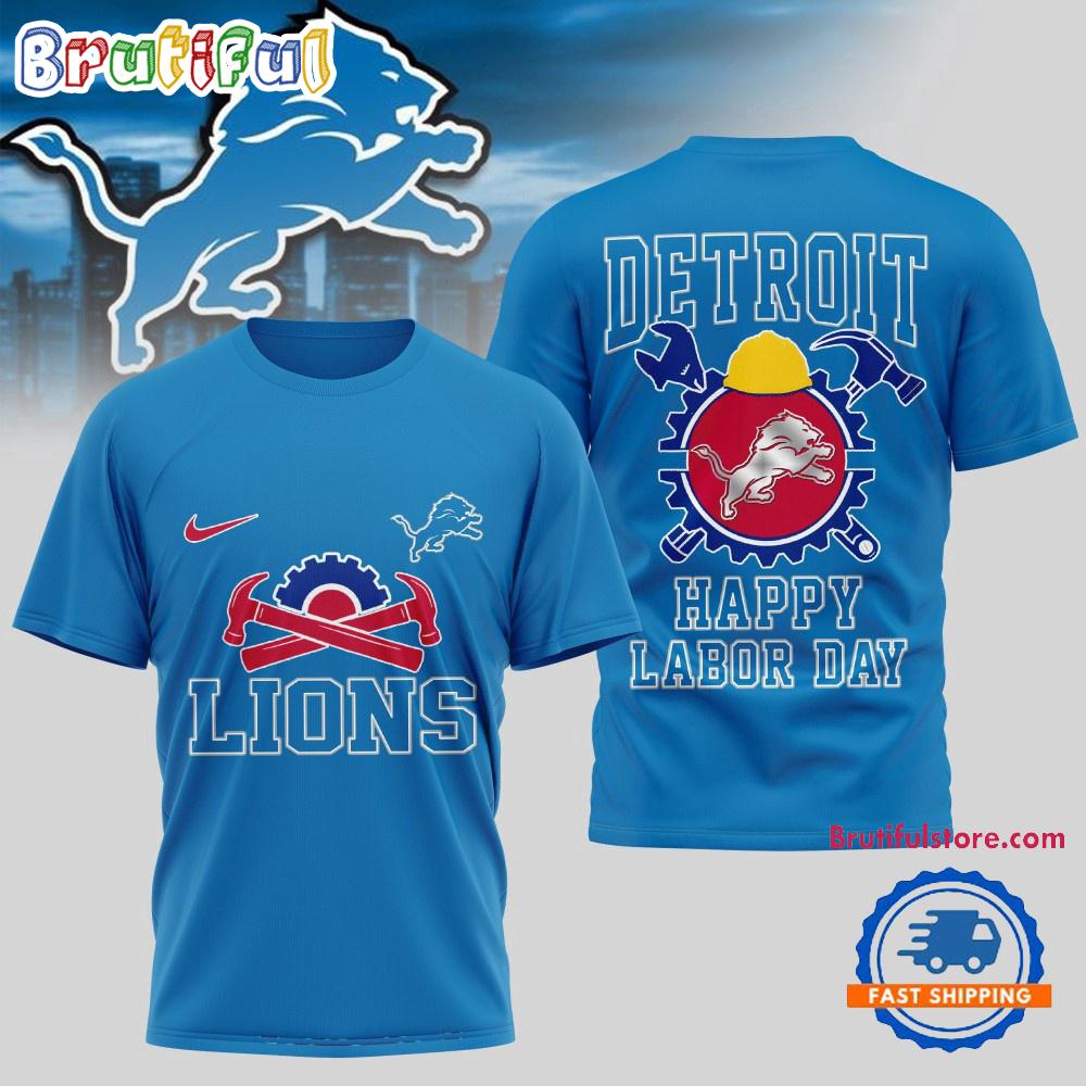 Detroit Lions NFL Happy Labor Day 2025 Uniesx 3D Shirt