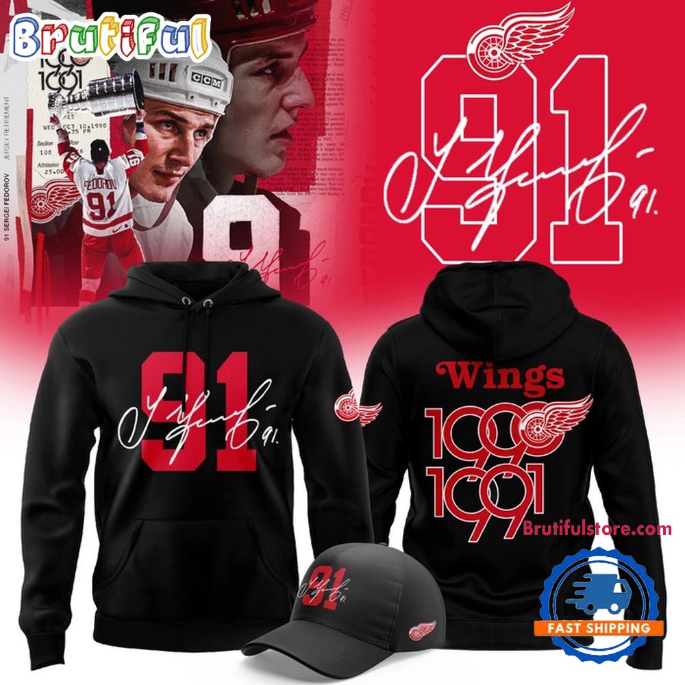 Detroit Red Wings 91 Sergei Fedorov Hoodie