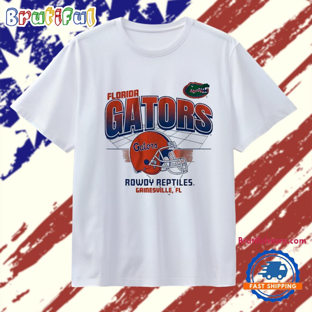 Florida Gators Football Rowdy Reptiles Gainesville Helmet Grid T Shirt