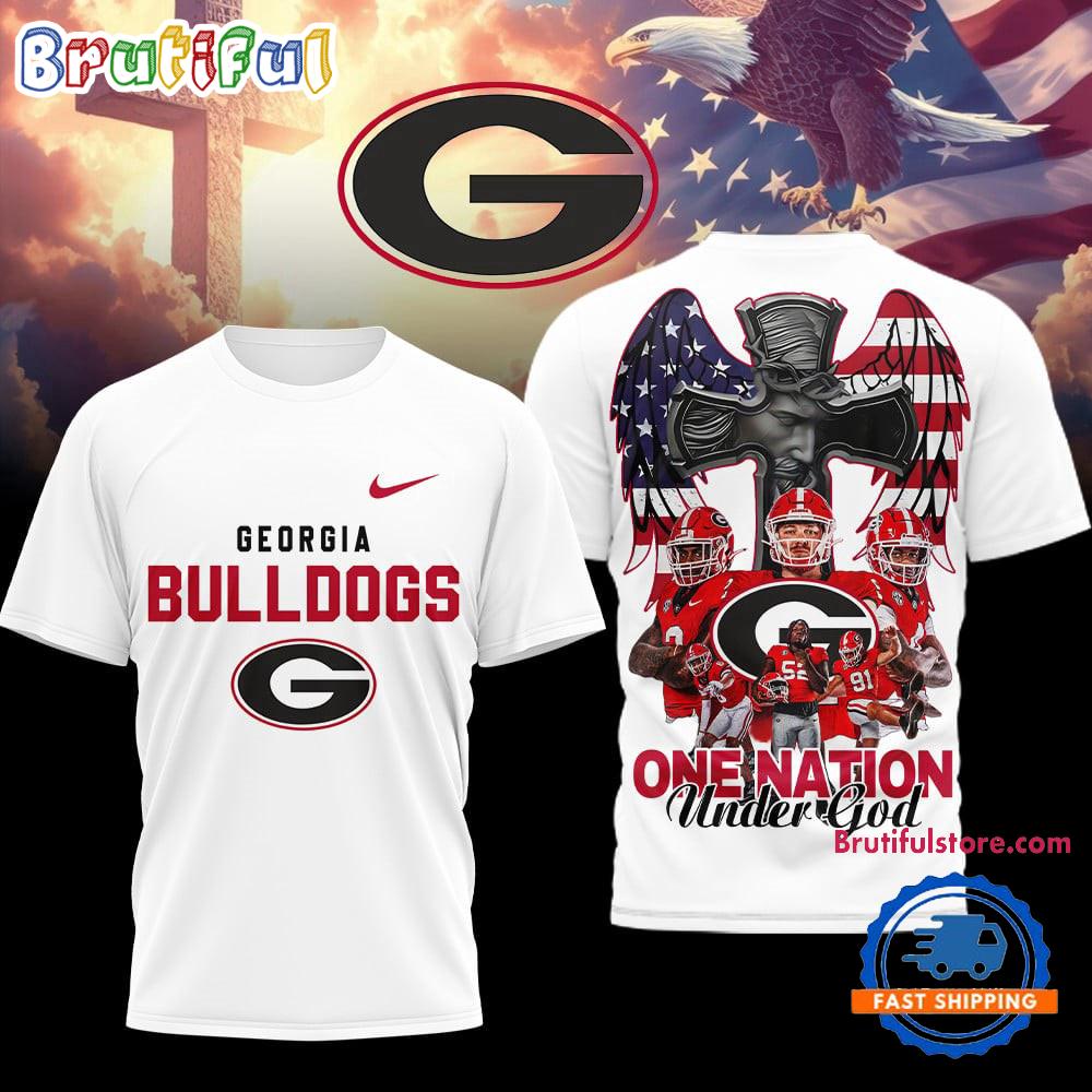 Georgia Bulldogs NCAA Graphic Player One Nation Under God 3D Shirt