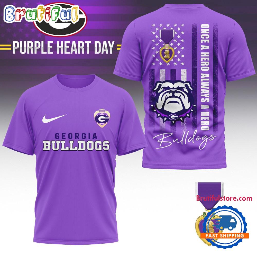 Georgia Bulldogs NCAA National Purple Heart Day Unisex 3D Shirt