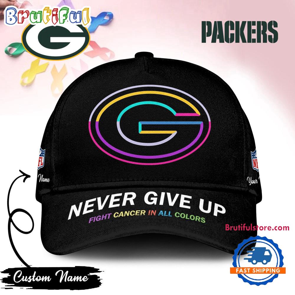 Green Bay Packers Never Give Up Fight Cancer In All Colors Classic Cap