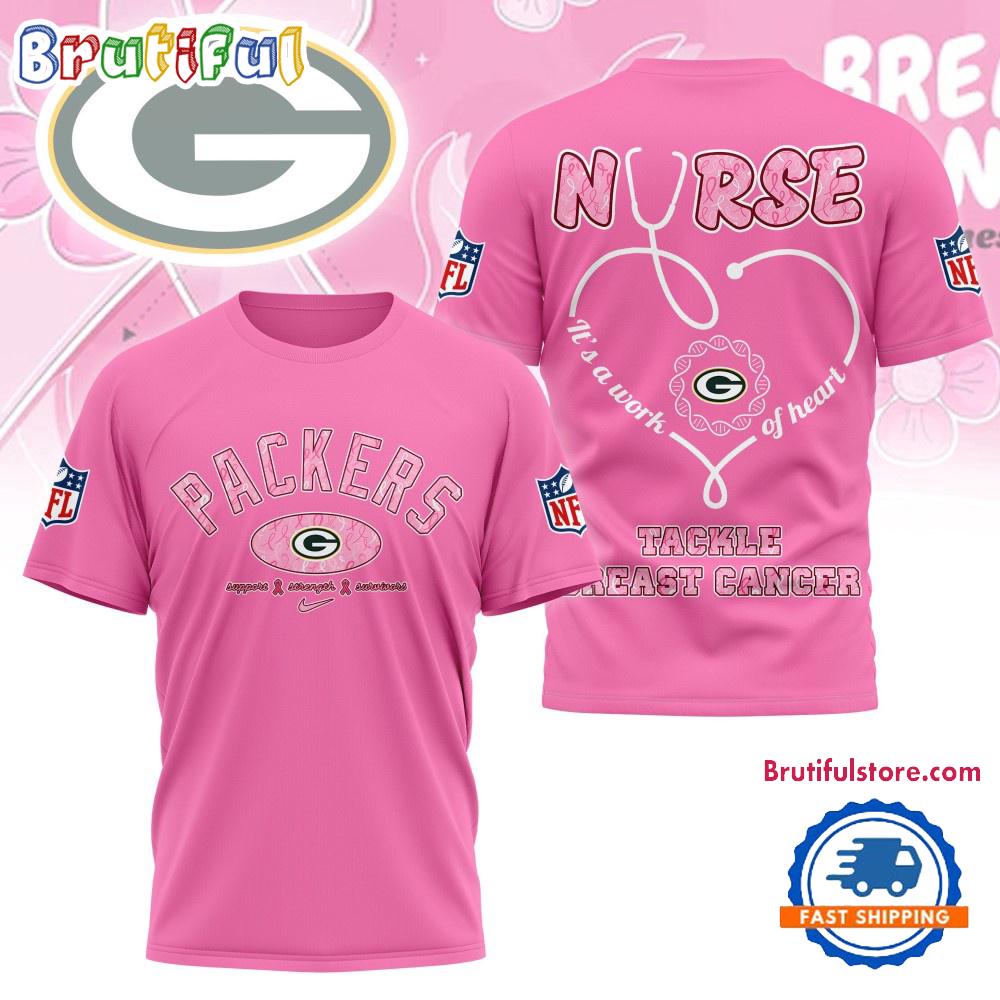 Green Bay Packers Nurse Breast Cancer Awareness Limited Ediition 3D Shirt