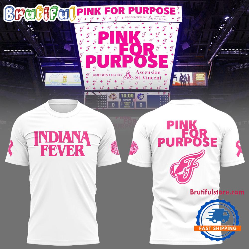 Indiana Fever Pink for Purpose 2025 White T Shirt