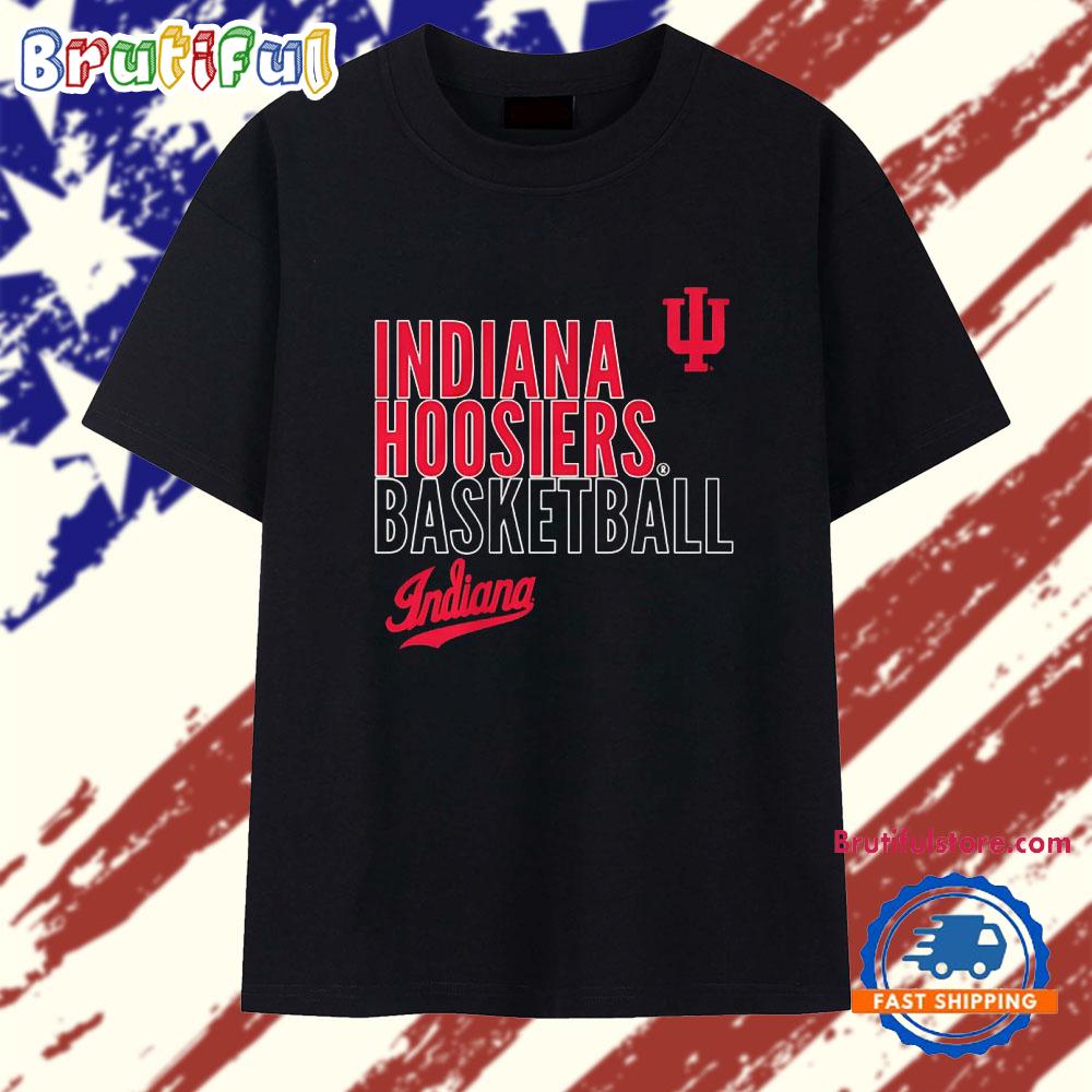 Indiana Hoosiers Basketball Text Logo Overlay T Shirt