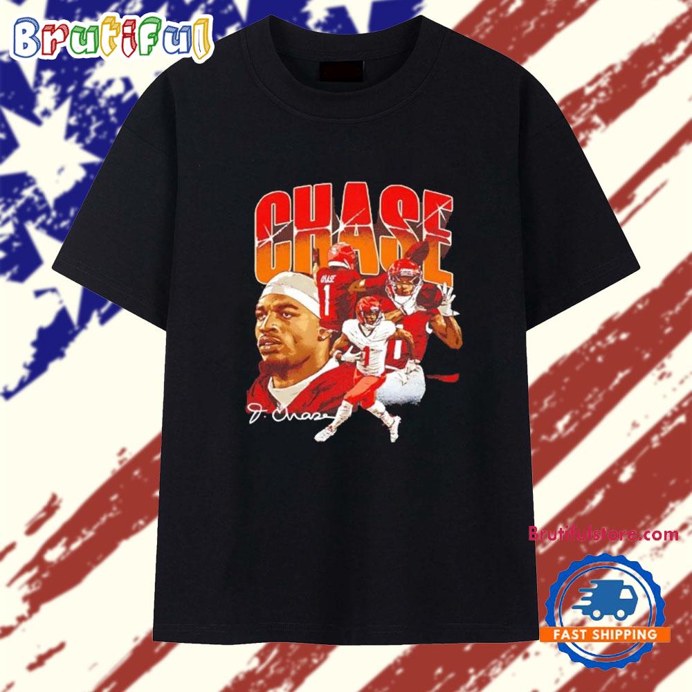 Ja’Marr Chase Cincinnati Bengals Collage Signature Vintage T Shirt