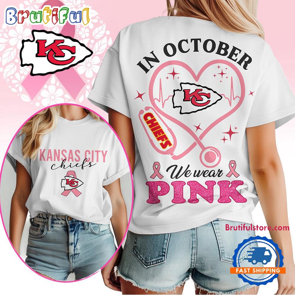 Kansas City Chiefs In October We Wear Pink Vintage T Shirt