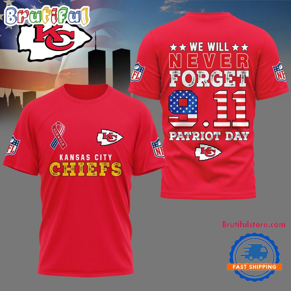 Kansas City Chiefs We Will Never Forget 9 11 Patriot Day 2025 Unisex 3D Shirt