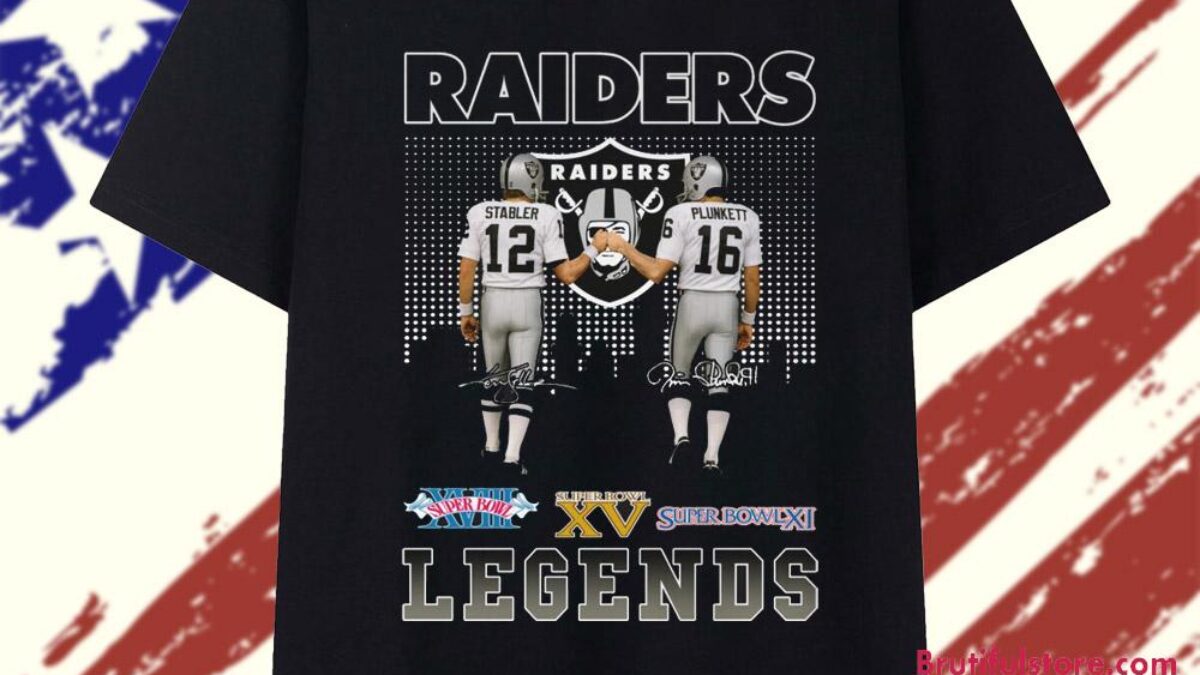 NFL RAIDERS ラガーシャツ Mサイズ Las Vegas Raiders Stabler Plunkett Football Legends 2025 T Shirt