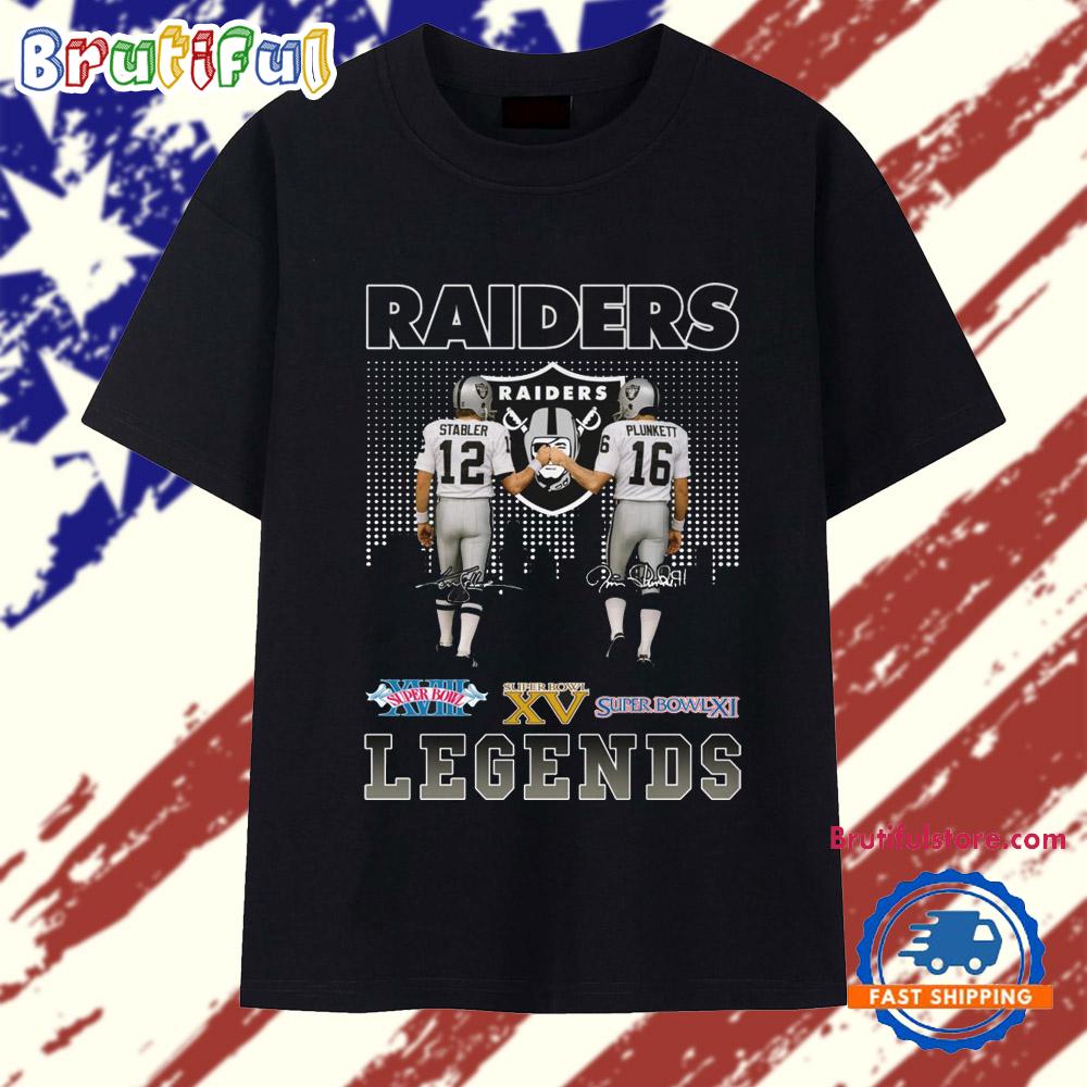 Las Vegas Raiders Stabler Plunkett Football Legends 2025 T Shirt
