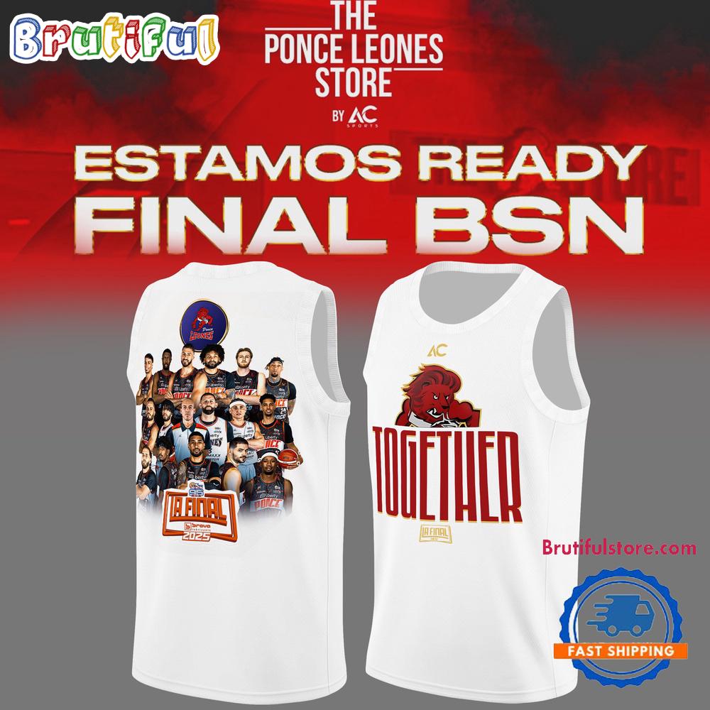 Leones de Ponce Finals BSN 2025 Team Graphic White Basketball Jersey