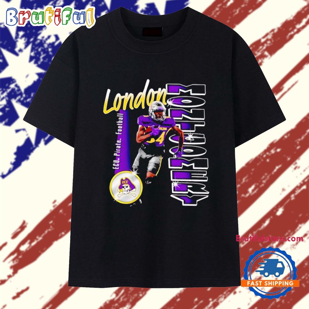 London Montgomery portrait ECU Pirate Football T Shirt