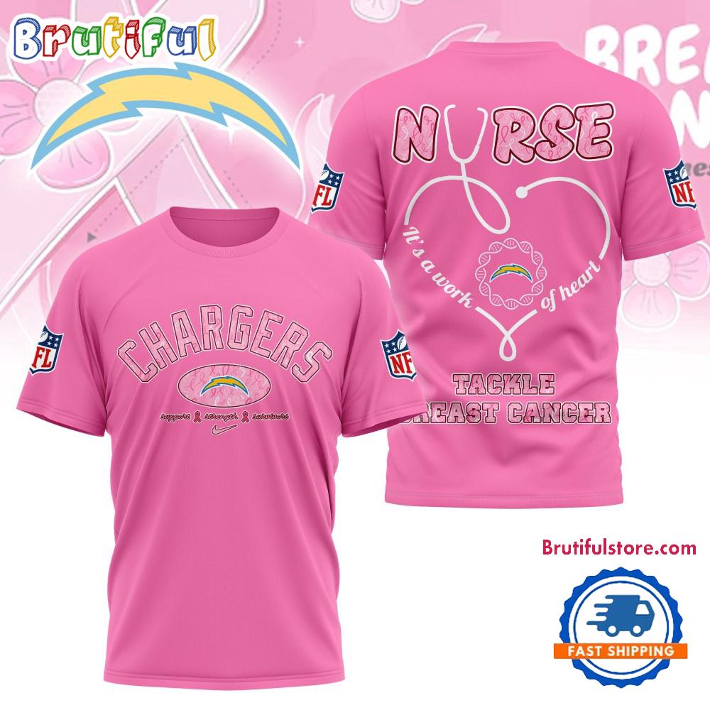 Los Angeles Chargers Nurse Breast Cancer Awareness Limited Ediition 3D Shirt