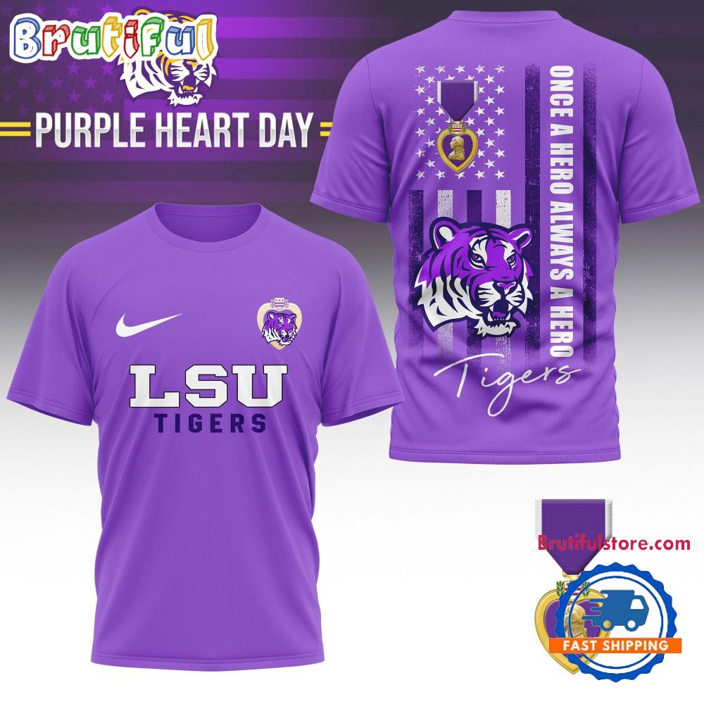 LSU Tigers NCAA National Purple Heart Day Unisex 3D Shirt