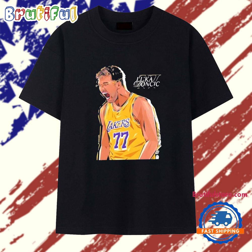 Luka Doncic Wearing New Lakers Luka T Shirt