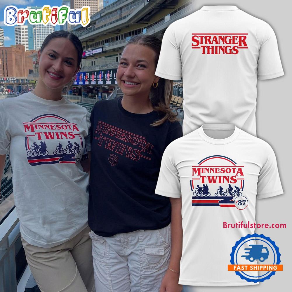 Minnesota Twins Stranger Things White T-Shirt