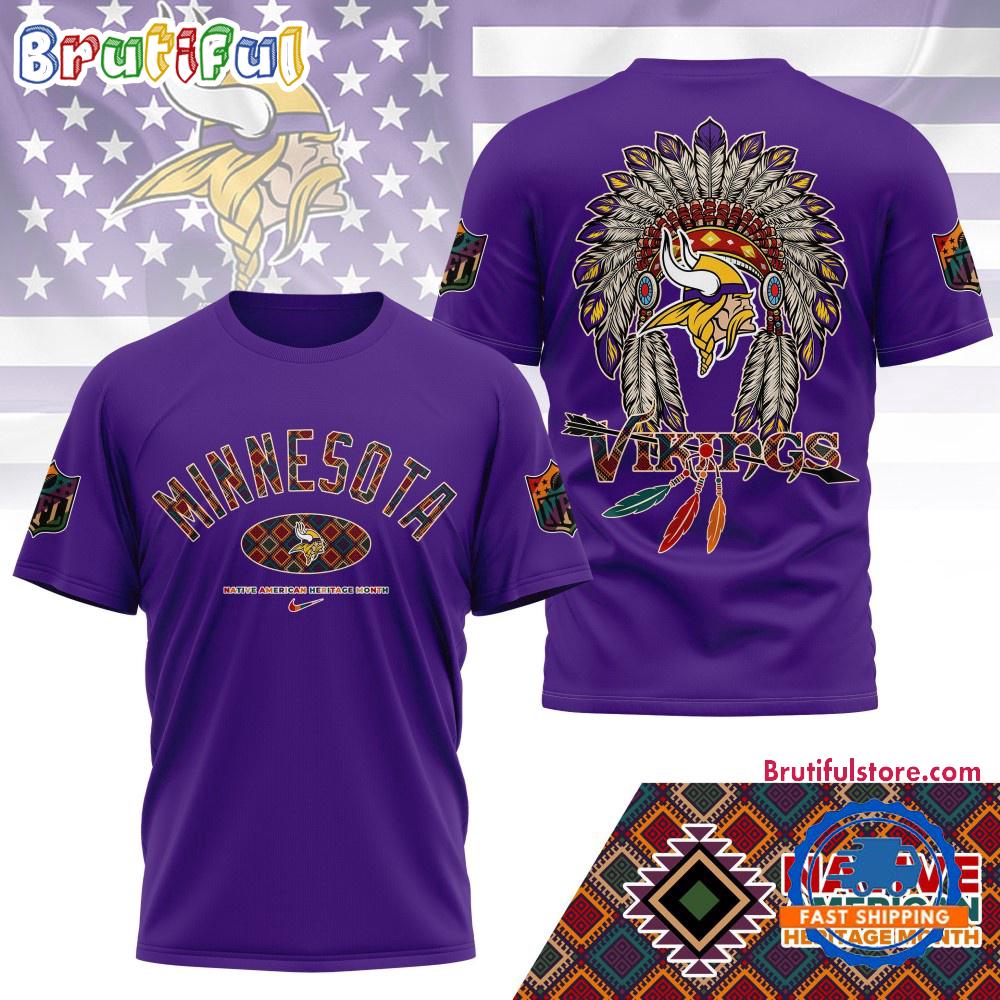 Minnesota Vikings Native American Heritage Month 3D Shirt