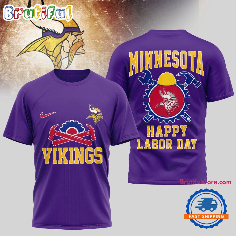 Minnesota Vikings NFL Happy Labor Day 2025 Uniesx 3D Shirt