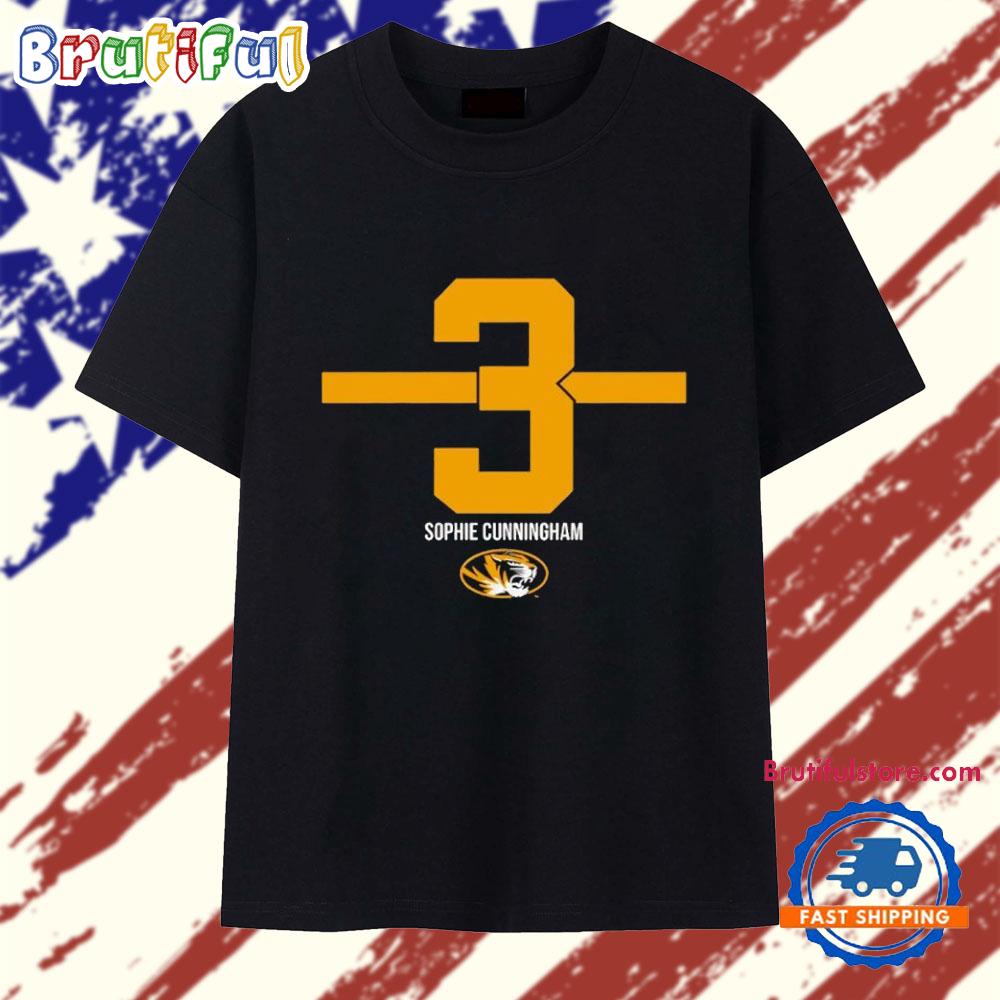 Missouri Tigers Basketball Sophie Cunningham #3 stripe T Shirt