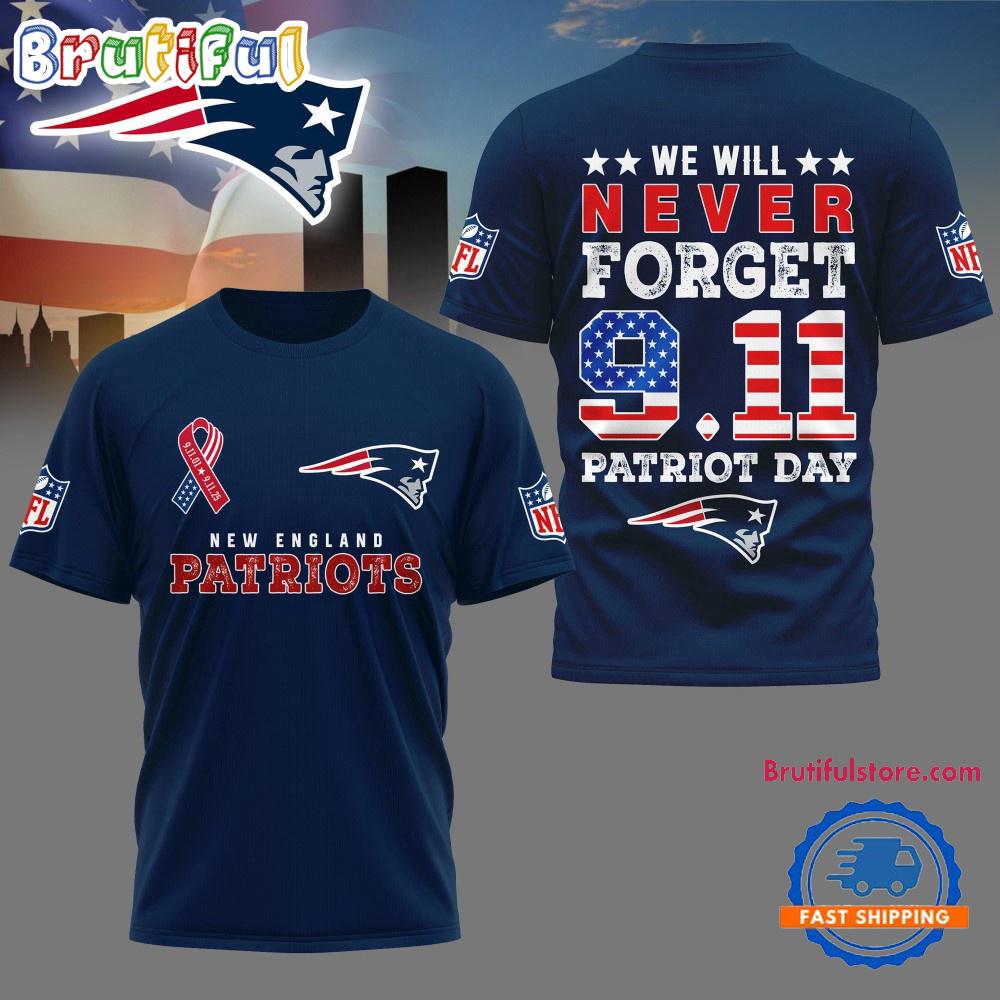 New England Patriots We Will Never Forget 9 11 Patriot Day 2025 Unisex 3D Shirt