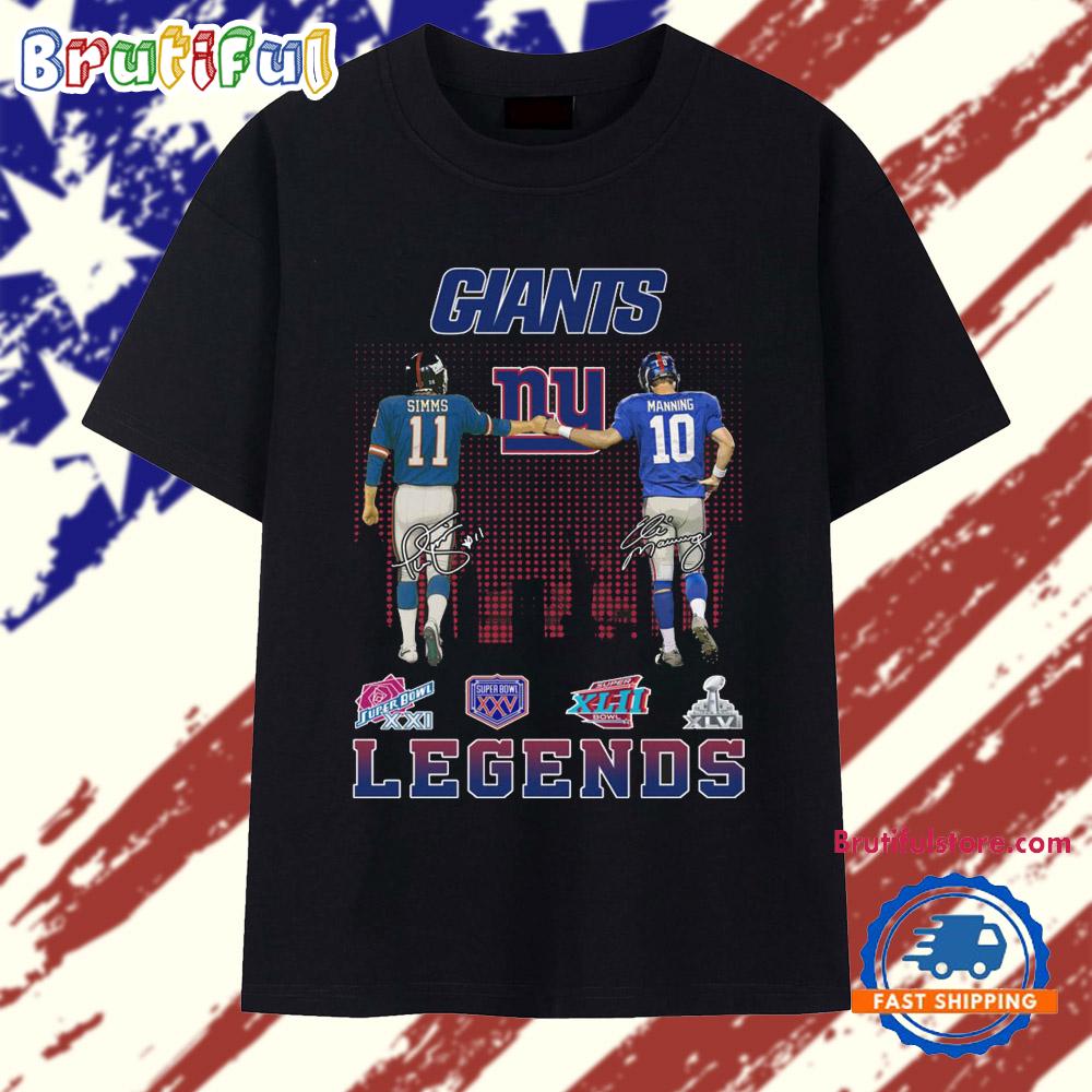 New York Giants Simms Manning Football Leggend 2025 T Shirt