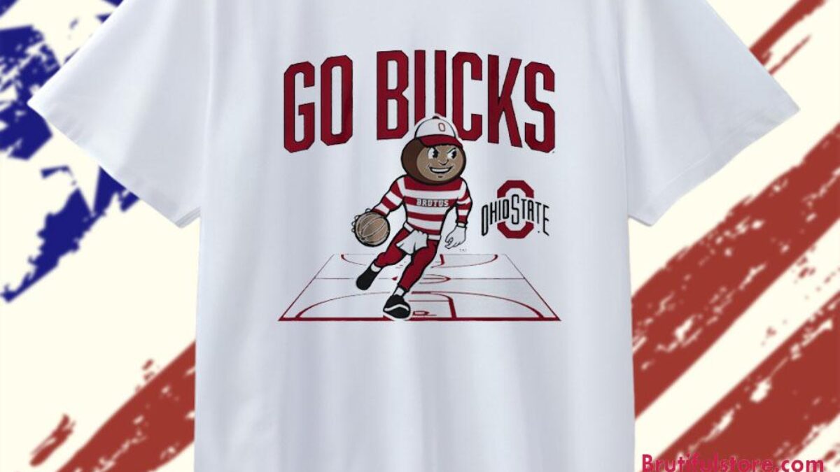 Ohio State Buckeyes Basketball Go Bucks Mascot Court T Shirt