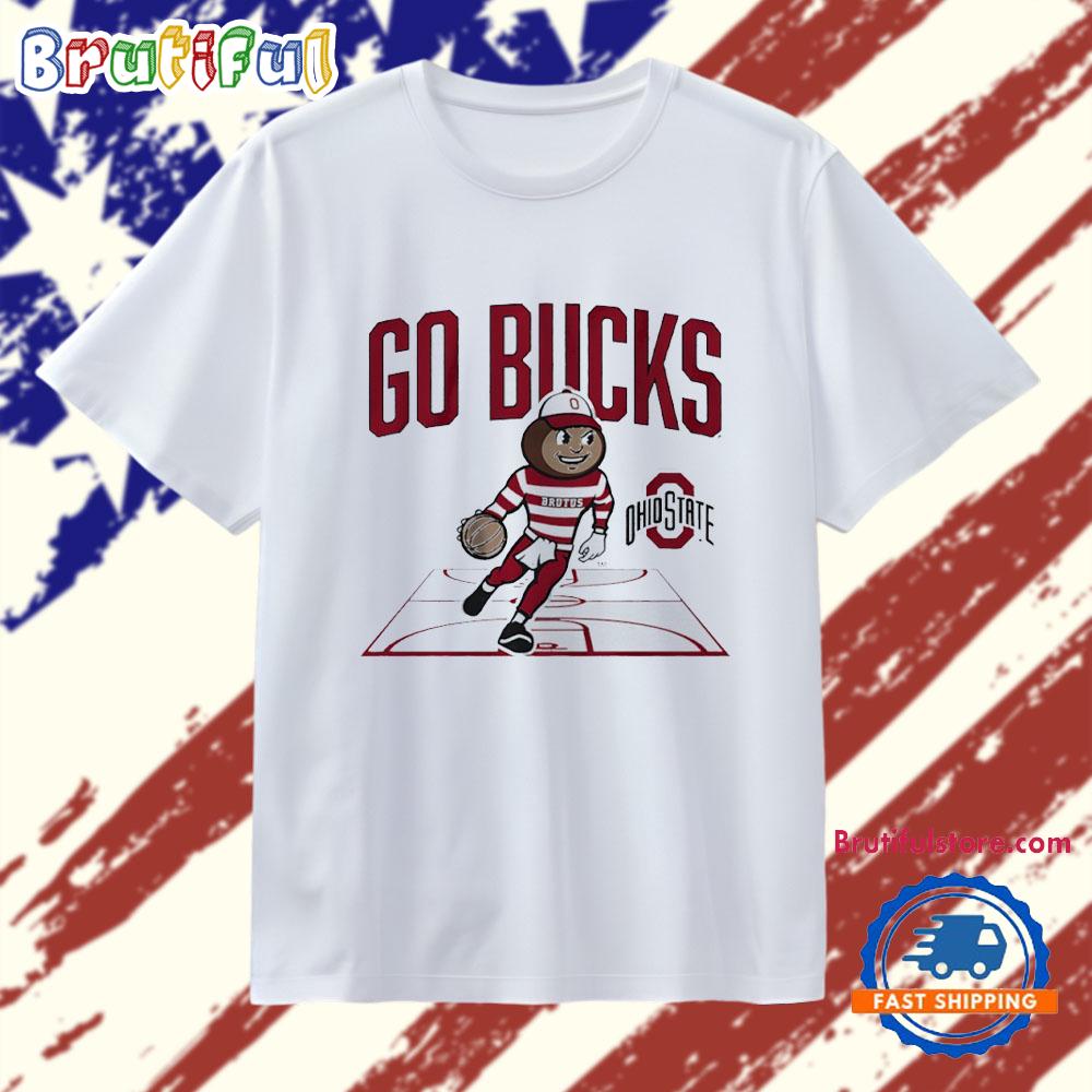 Ohio State Buckeyes Basketball Go Bucks Mascot Court T Shirt