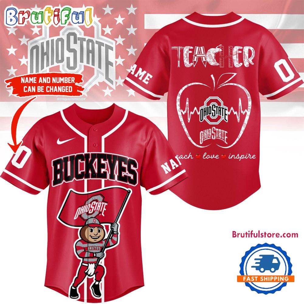 Ohio State Buckeyes Mascot Teacher Appreciation Month Baseball Jersey