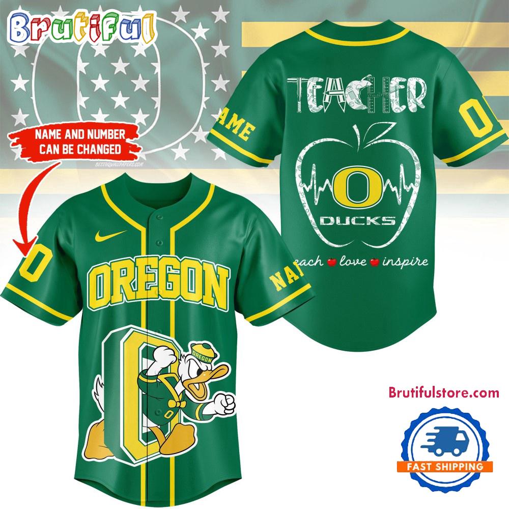 Oregon Ducks Mascot Teacher Appreciation Month Baseball Jersey