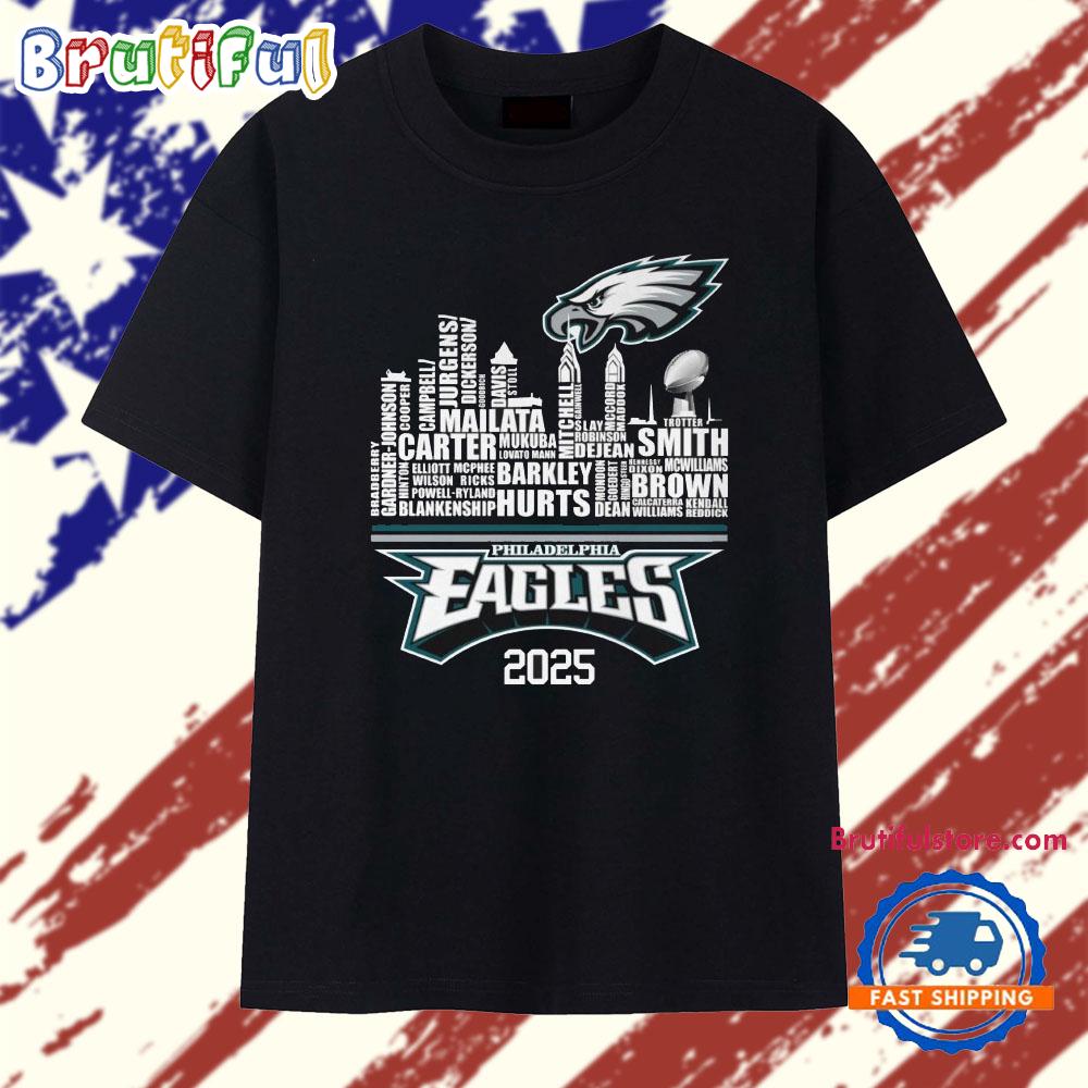 Philadelphia Eagles All The Top Players Names 2025 T Shirt