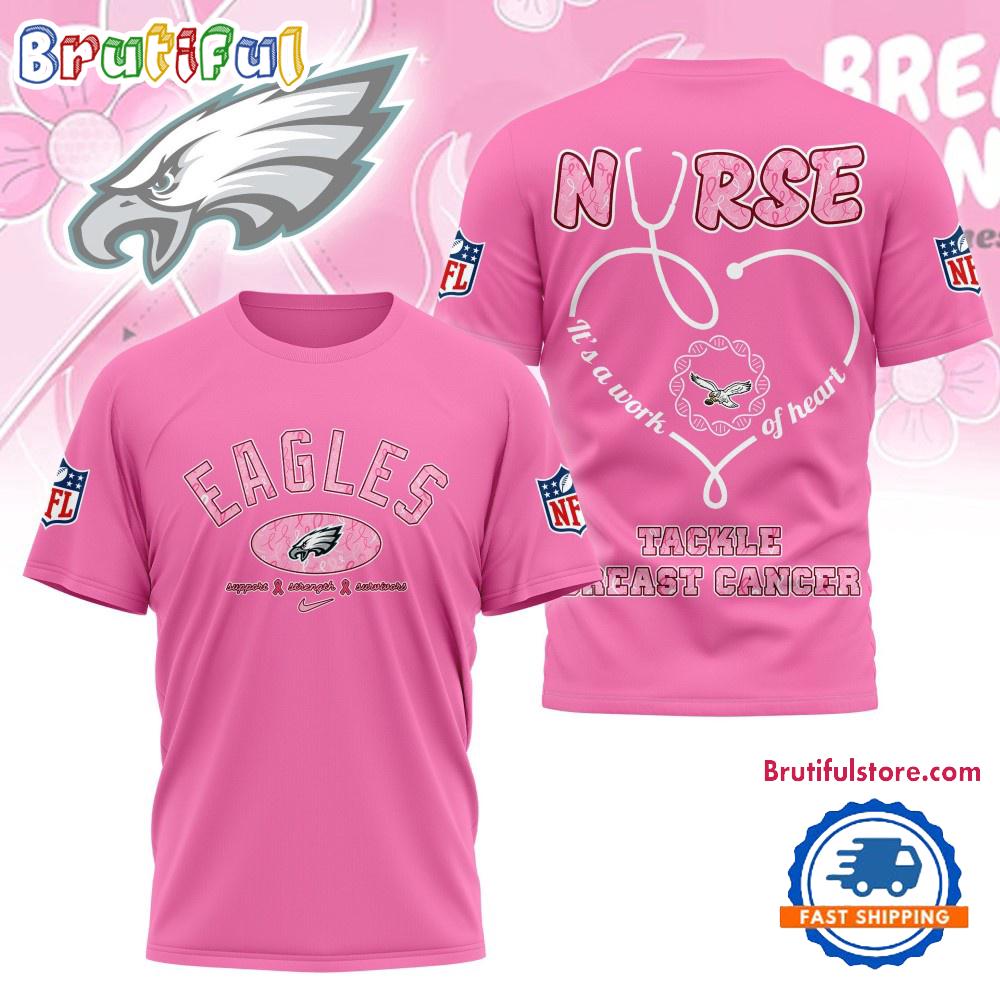 Philadelphia Eagles Nurse Breast Cancer Awareness Limited Ediition 3D Shirt