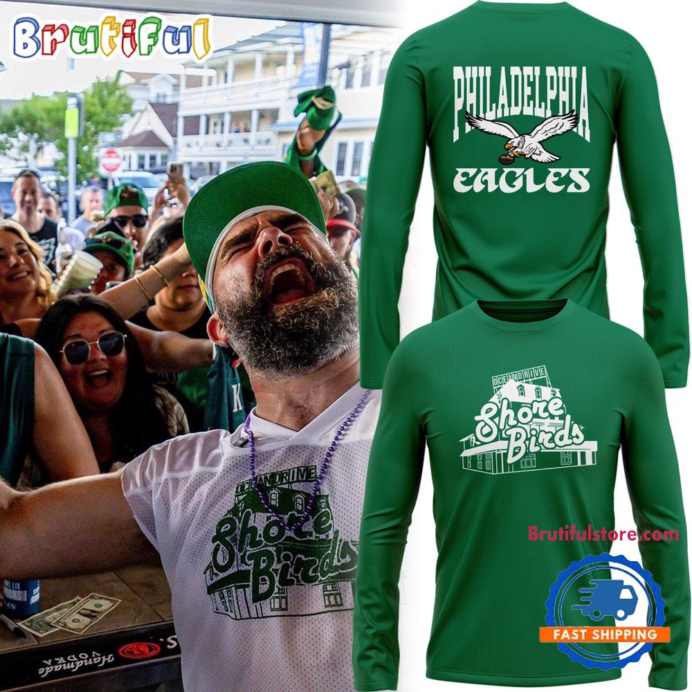 Philadelphia Eagles Shore Birds Kelly Green Long Sleeve Shirt