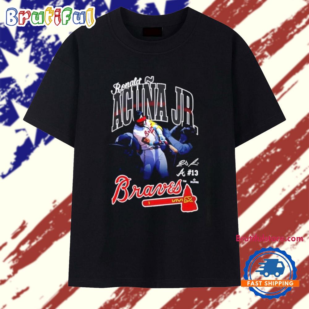 Ronald Acuna Jr. Atlanta Braves Triple Player Signature T Shirt