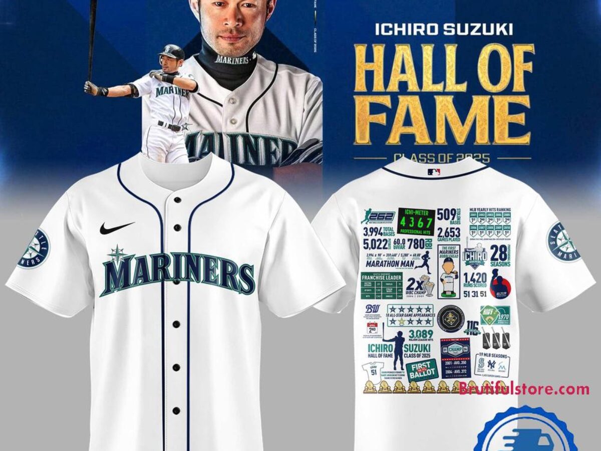 Seattle Mariners ICHIRO x Hall Of Fame Class of 2025 Baseball Jersey