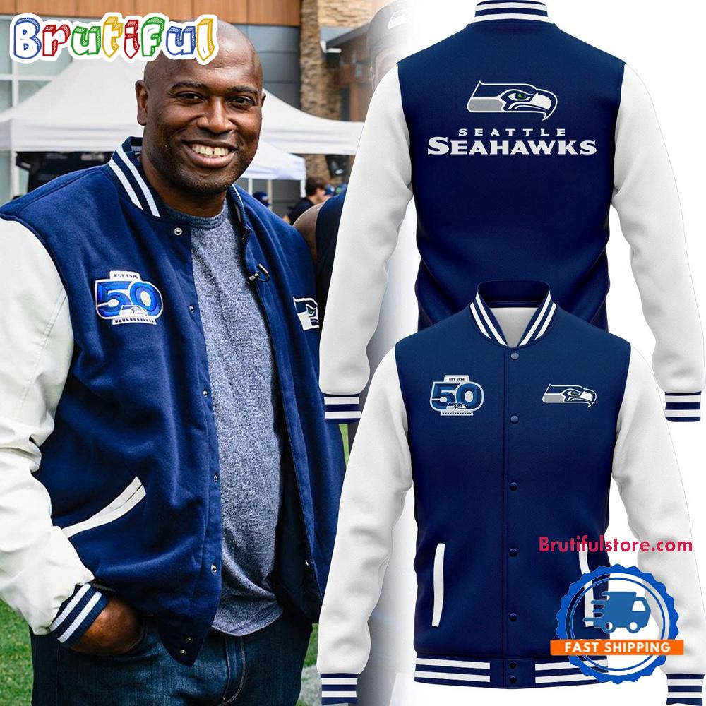 Seattle Seahawks 50th Season New Baseball Jacket