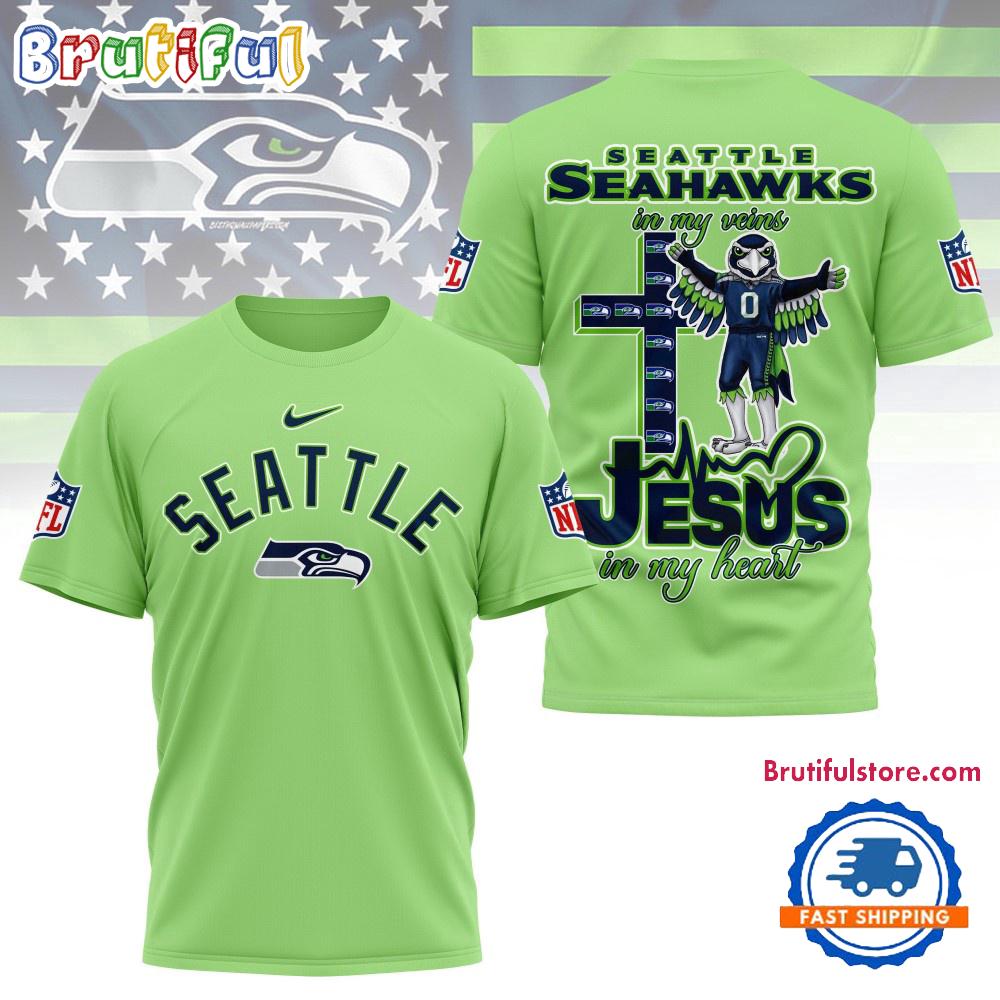 Seattle Seahawks In My Veins In My Heart All Over Print Shirt
