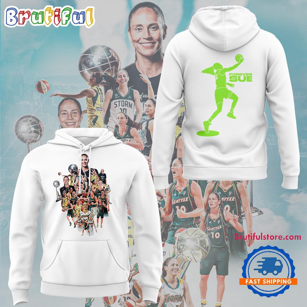 Seattle Storm Forever SUE 2025 White Hoodie