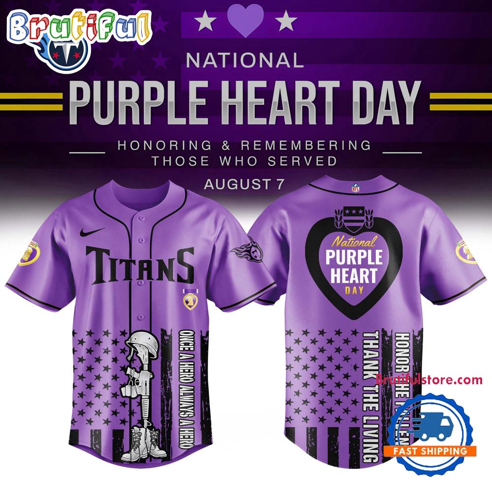 Tennessee Titans Purple Heart Day Limited Edition Baseball Jersey