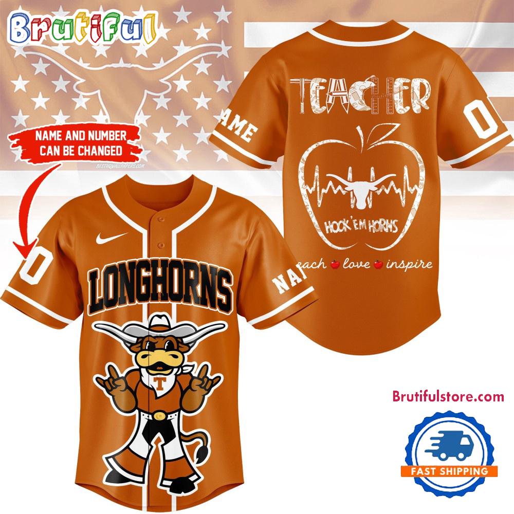 Texas Longhorns Mascot Teacher Appreciation Month Baseball Jersey