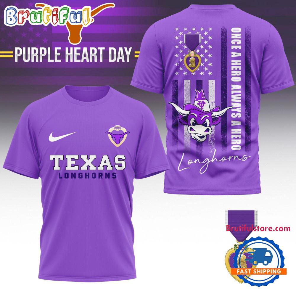 Texas Longhorns NCAA National Purple Heart Day Unisex 3D Shirt