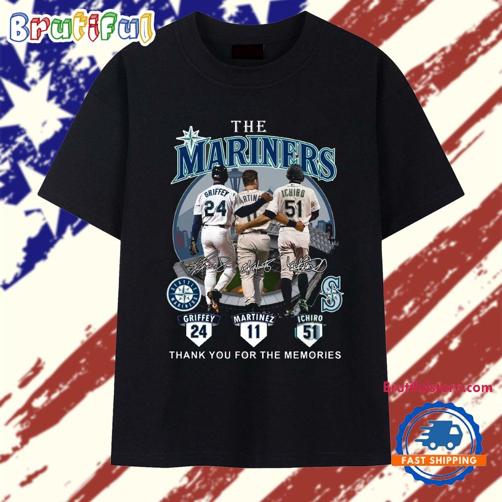 The Mariners Griffey Martinez Ichiro Thank You For The Memories T Shirt