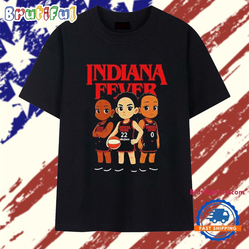 The Stranger Things Indiana Fever Basketball Player Cartoon 2025 T Shirt