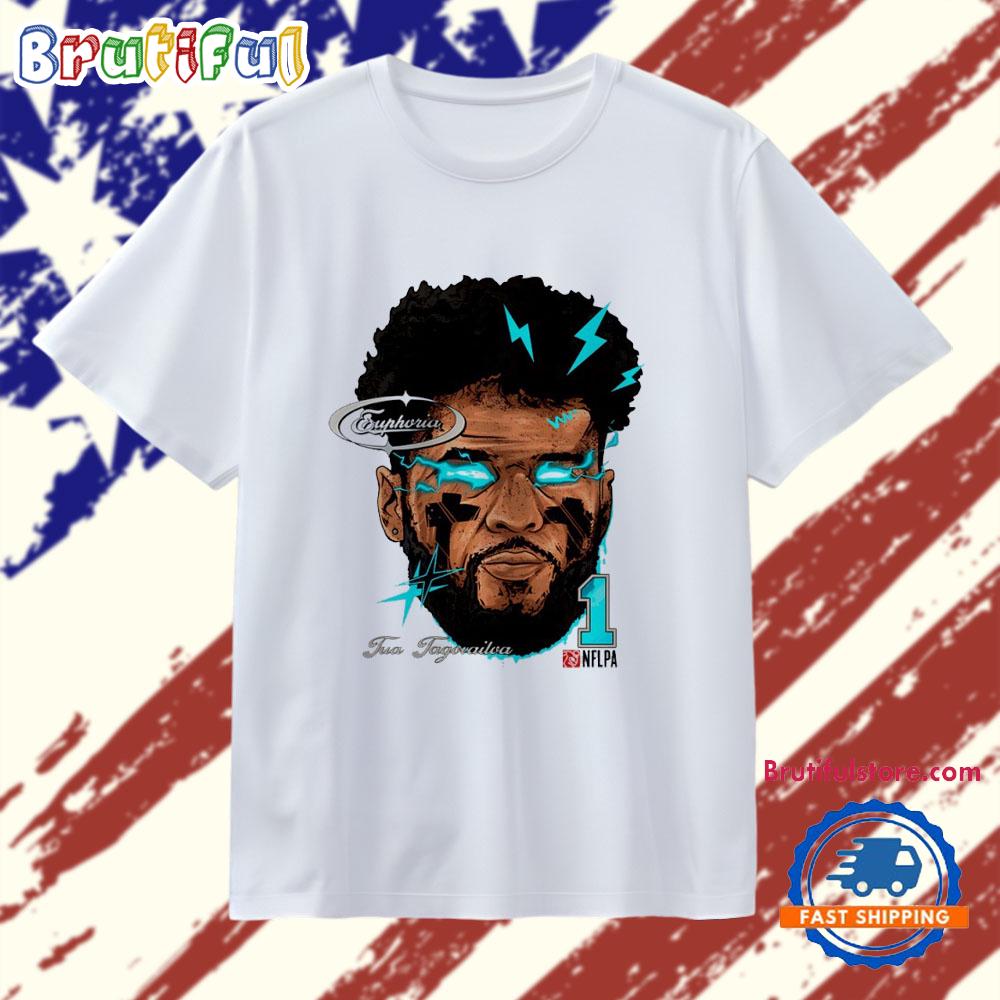Tua Tagovailoa #1 lightning eyes NFL Big Head Comic T Shirt